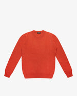 Maglione girocollo a costa inglese arancione