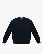 Maglione girocollo a costa inglese blu