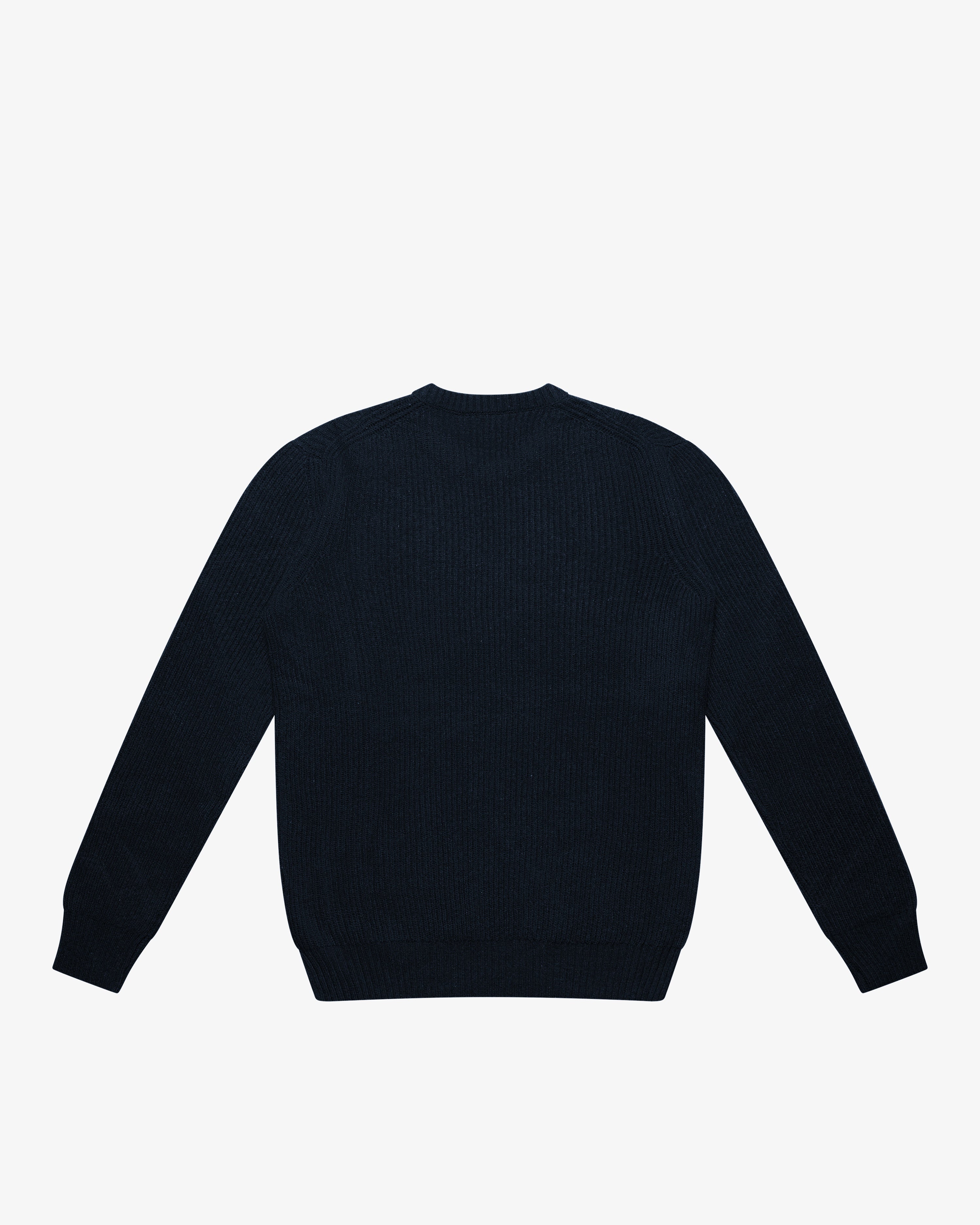 Maglione girocollo a costa inglese blu