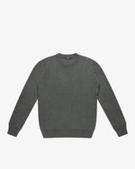 Maglione girocollo a costa inglese grigio