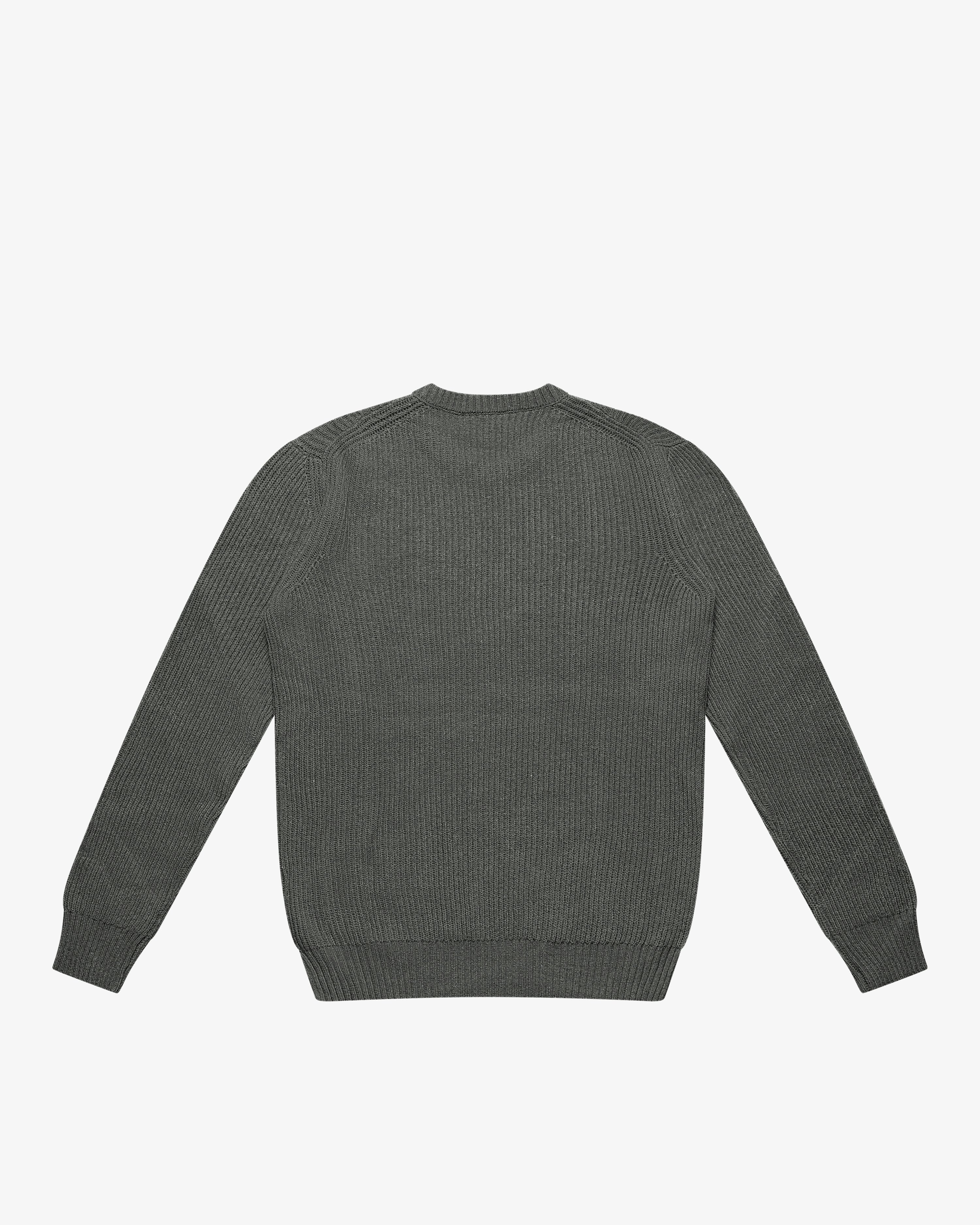 Maglione girocollo a costa inglese grigio
