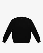 Maglione girocollo a costa inglese nero