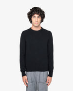 Black English Rib Crewneck Sweater