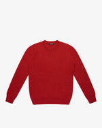Maglione girocollo a costa inglese rosso ferrari