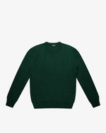 Maglione girocollo a costa inglese verde bosco