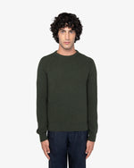 Military Green English Rib Crewneck Sweater