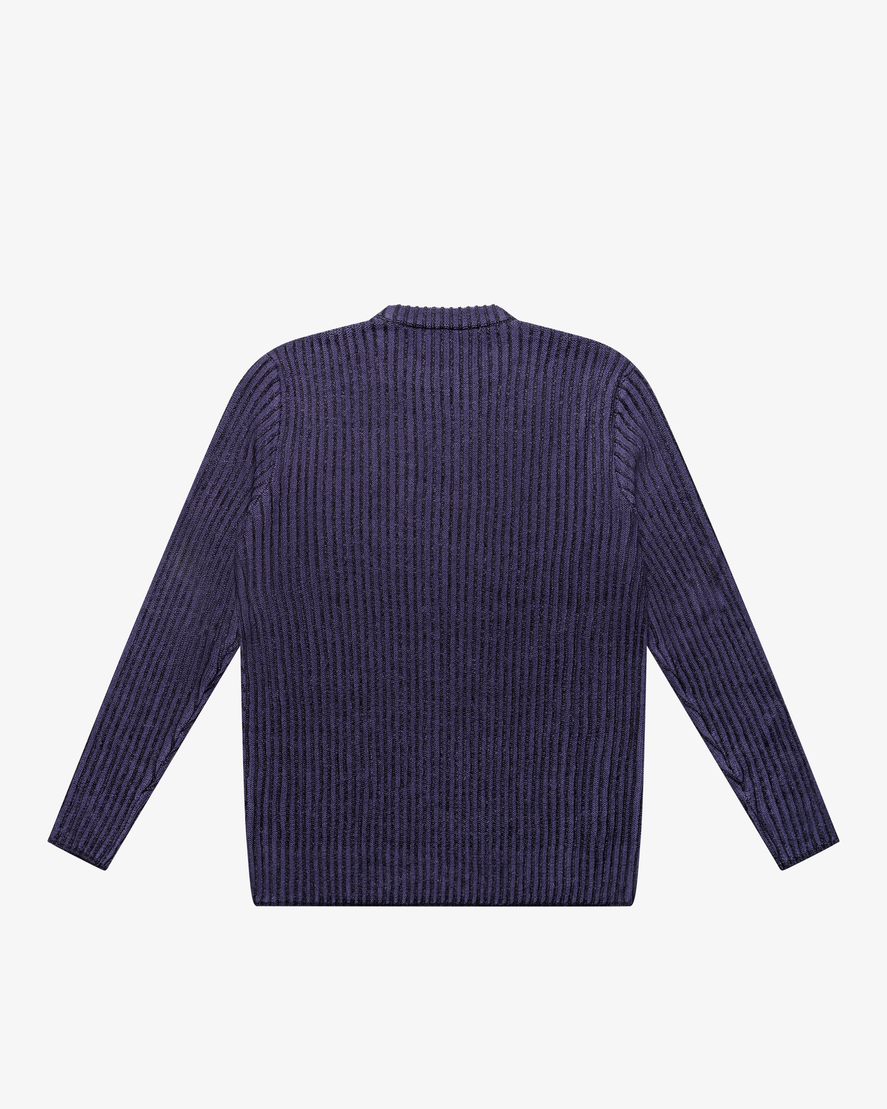Maglione girocollo a coste vanisè blu-viola