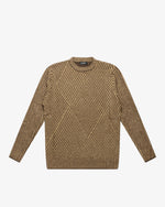 Camel-Brown Vanisé Ribbed Crewneck Sweater