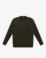 Black-Green Vanisé Ribbed Crewneck Sweater
