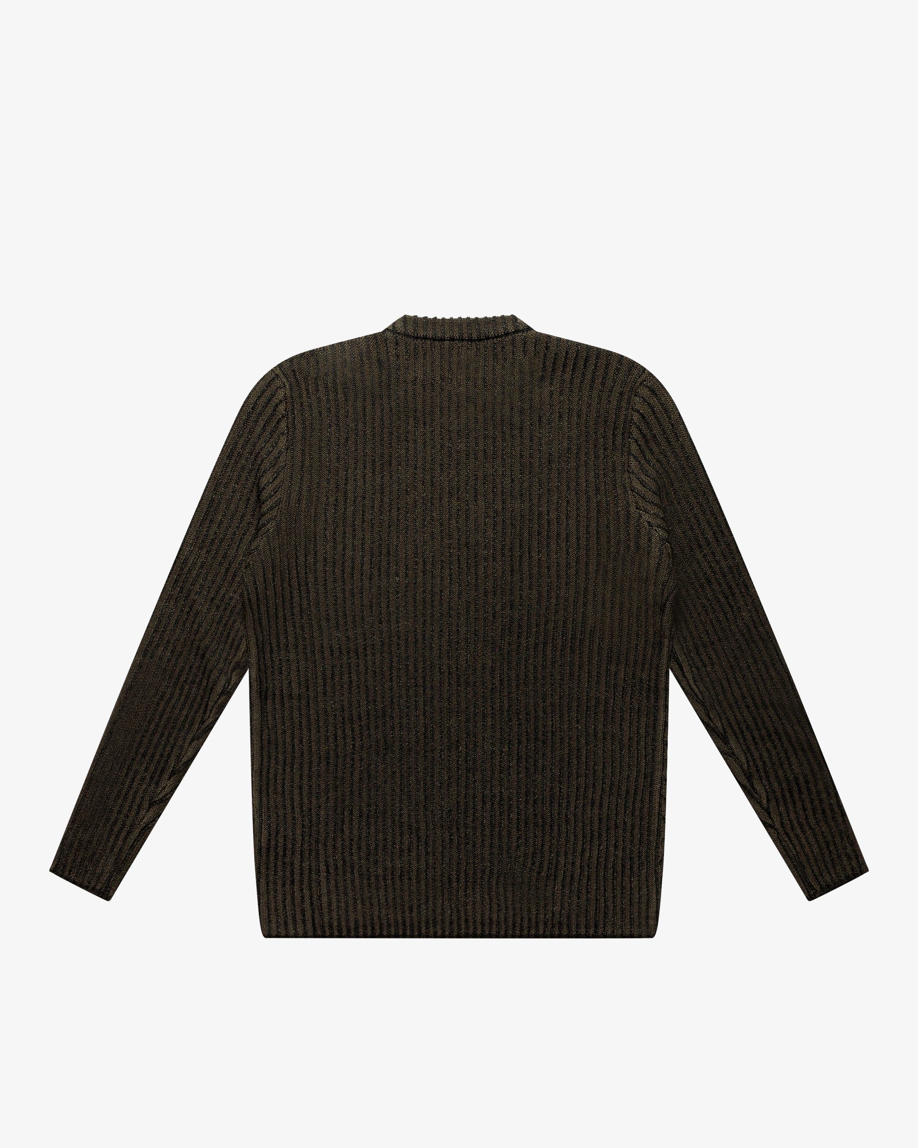 Maglione girocollo a coste vanisè nero-verde