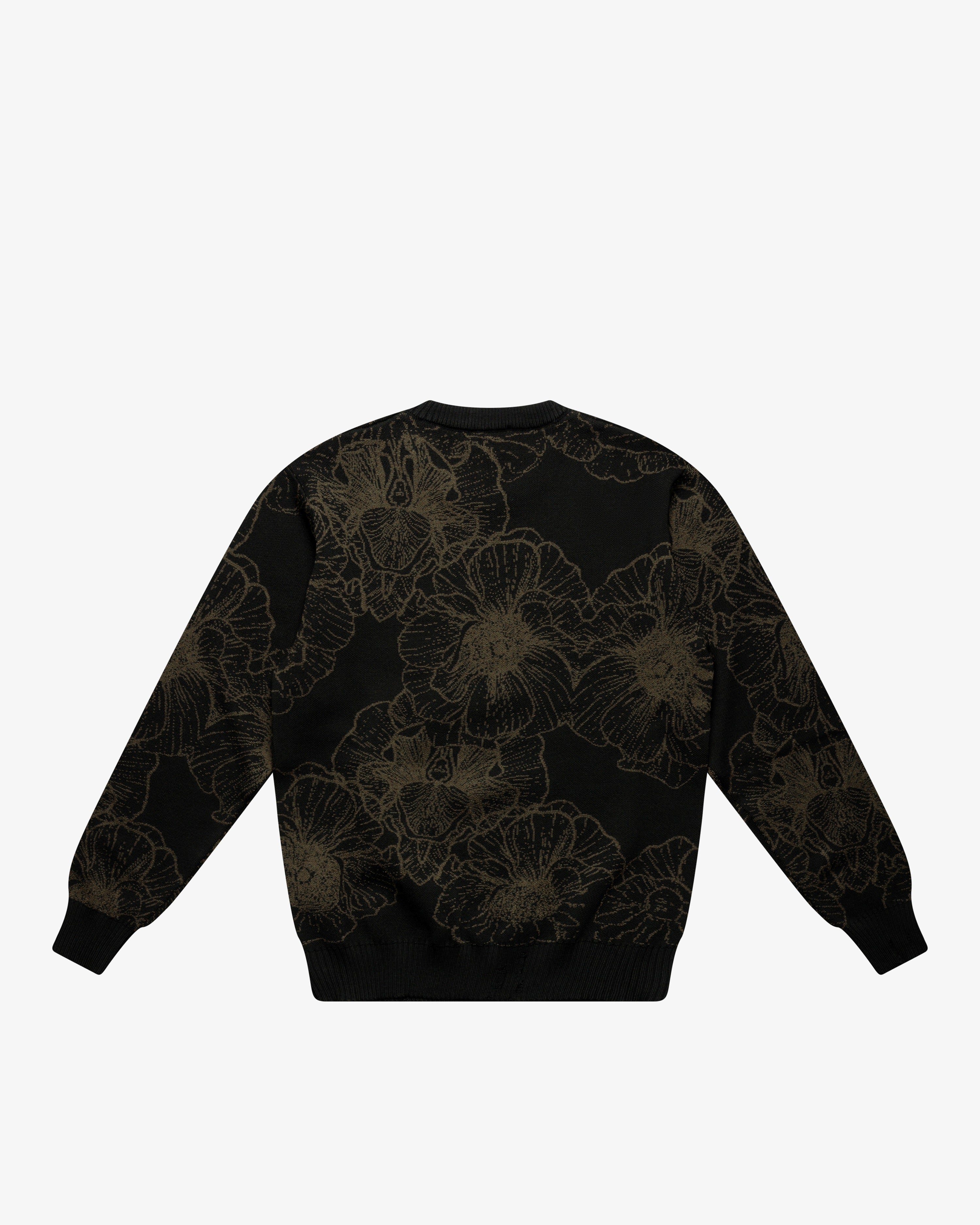Black Floral Crewneck Sweater