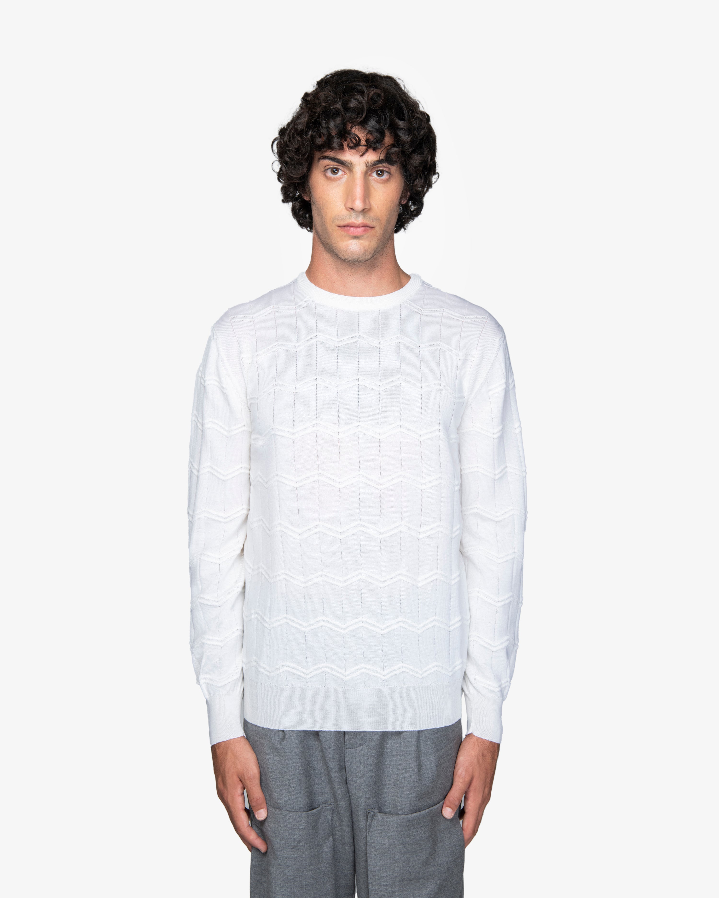 Maglione girocollo bianco