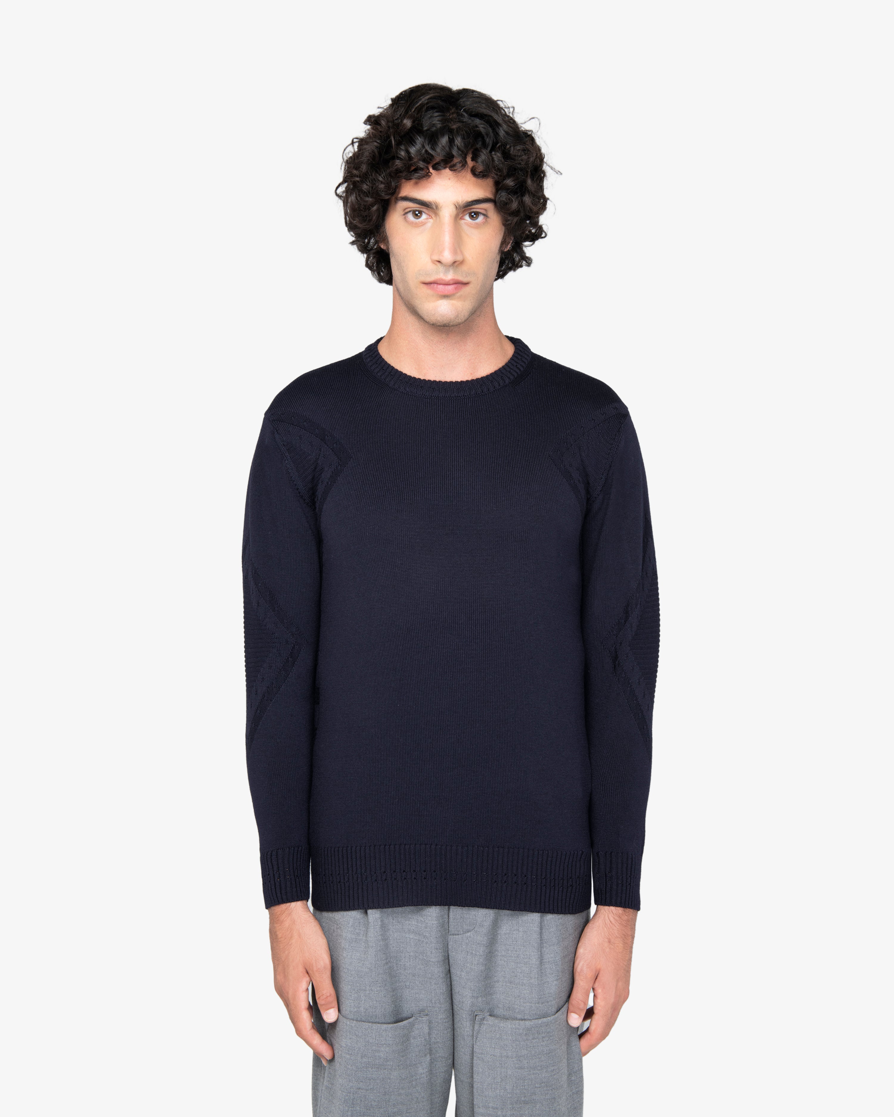 Maglione girocollo blu