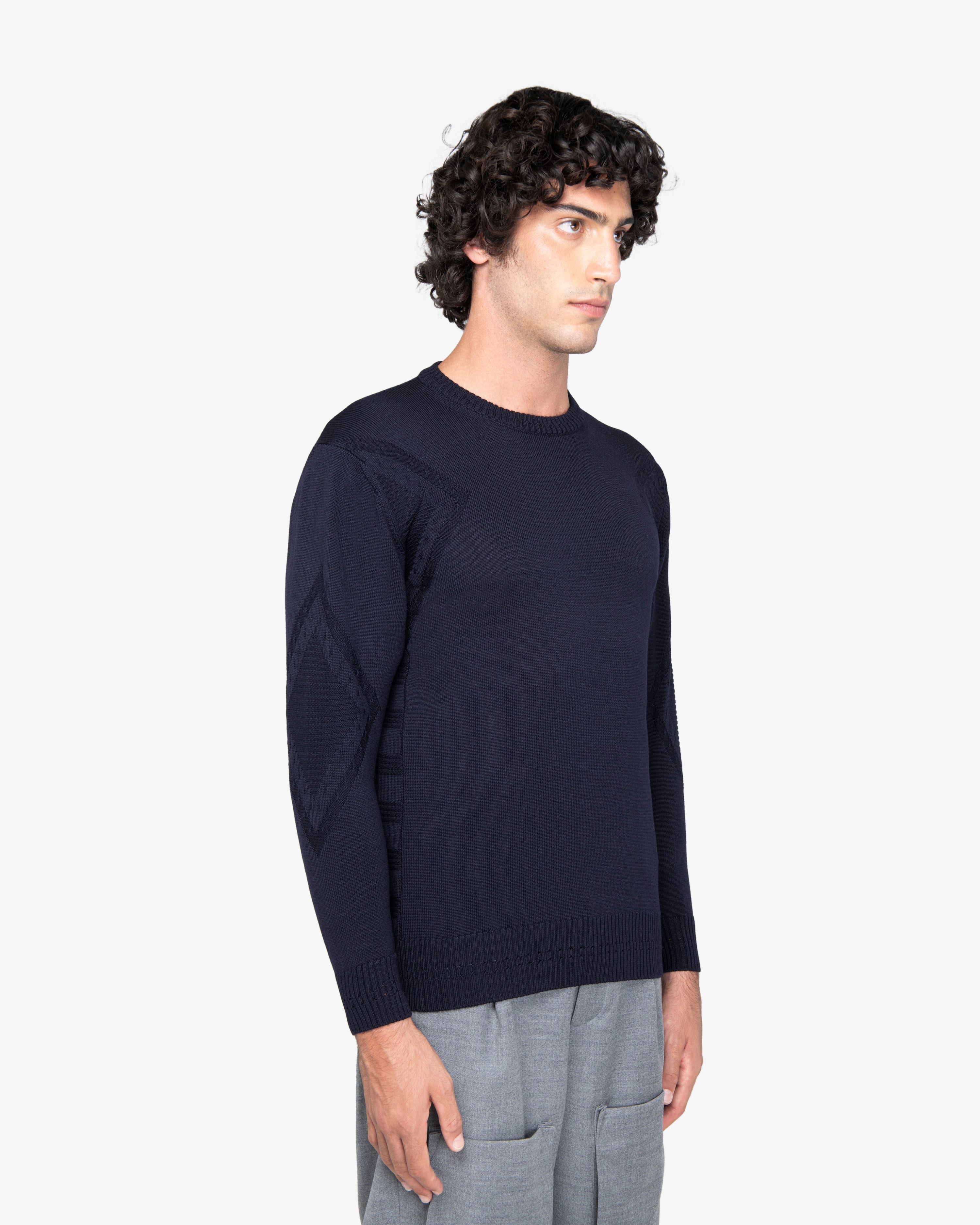 Maglione girocollo blu
