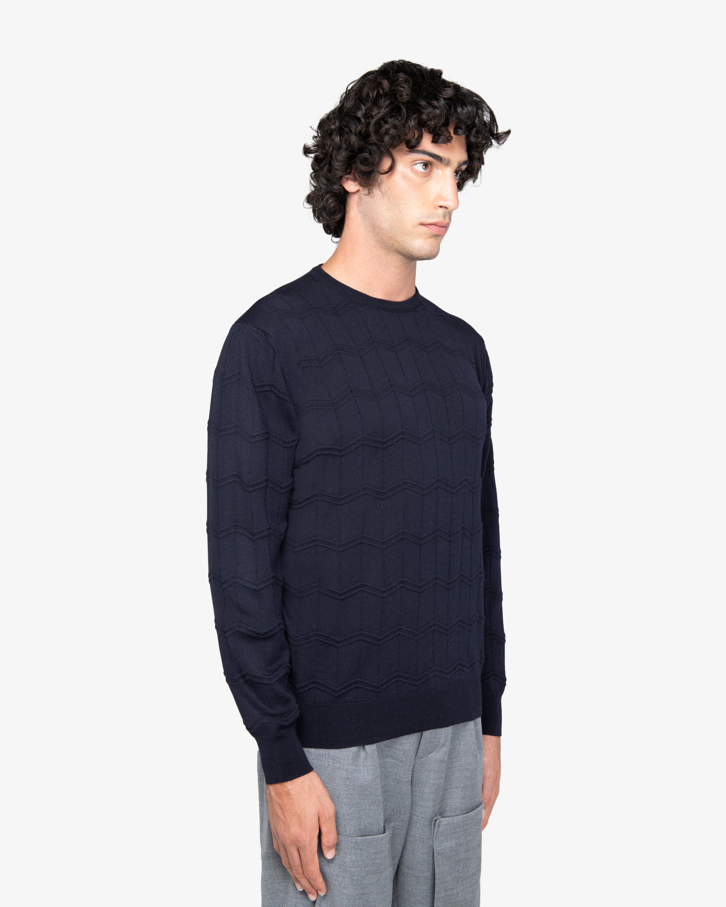 Maglione girocollo blu