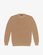 Camel cotton crewneck sweater