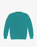 Emerald green cotton crewneck sweater