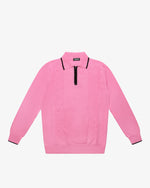 Purple Wool Long-Sleeve Polo