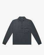 Anthracite Gray Zip Wool Long-Sleeve Polo