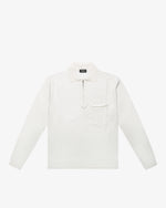 Ivory Zip Wool Long-Sleeve Polo