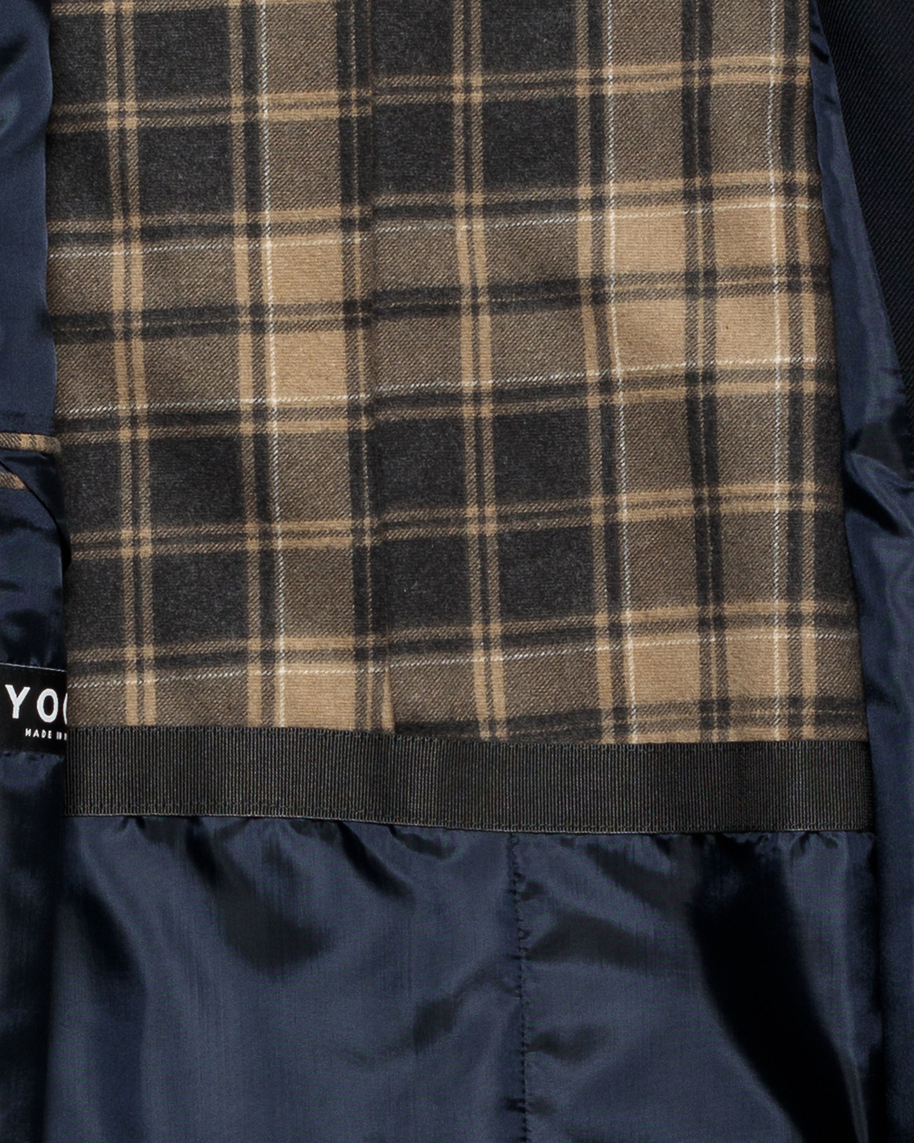 Blue trench with belt